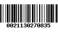 Código de Barras 0021130270835