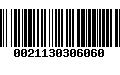 Código de Barras 0021130306060