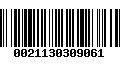 Código de Barras 0021130309061