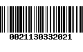 Código de Barras 0021130332021