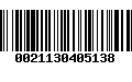 Código de Barras 0021130405138