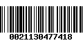 Código de Barras 0021130477418