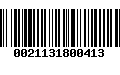 Código de Barras 0021131800413