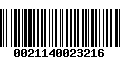 Código de Barras 0021140023216