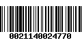 Código de Barras 0021140024770