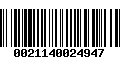 Código de Barras 0021140024947