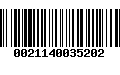 Código de Barras 0021140035202