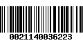 Código de Barras 0021140036223