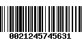 Código de Barras 0021245745631