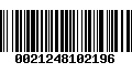 Código de Barras 0021248102196