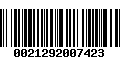 Código de Barras 0021292007423