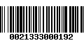 Código de Barras 0021333000192