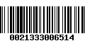 Código de Barras 0021333006514