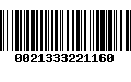 Código de Barras 0021333221160