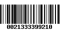 Código de Barras 0021333399210