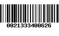 Código de Barras 0021333400626