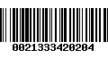 Código de Barras 0021333420204