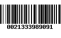 Código de Barras 0021333989091