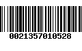 Código de Barras 0021357010528