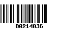 Código de Barras 00214036