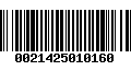 Código de Barras 0021425010160