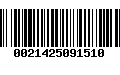 Código de Barras 0021425091510