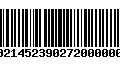 Código de Barras 00214523902720000001