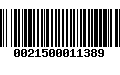 Código de Barras 0021500011389