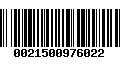 Código de Barras 0021500976022