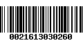 Código de Barras 0021613030260