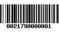 Código de Barras 0021790000001