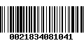 Código de Barras 0021834081041