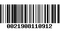 Código de Barras 0021908110912