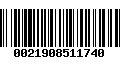 Código de Barras 0021908511740