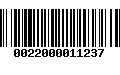 Código de Barras 0022000011237