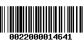 Código de Barras 0022000014641