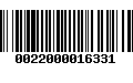 Código de Barras 0022000016331