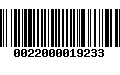 Código de Barras 0022000019233