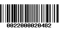 Código de Barras 0022000020482