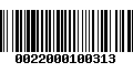 Código de Barras 0022000100313