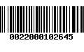 Código de Barras 0022000102645