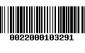 Código de Barras 0022000103291