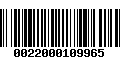 Código de Barras 0022000109965