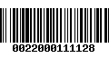 Código de Barras 0022000111128