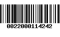 Código de Barras 0022000114242