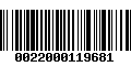 Código de Barras 0022000119681