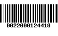 Código de Barras 0022000124418