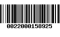 Código de Barras 0022000158925