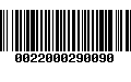 Código de Barras 0022000290090