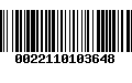 Código de Barras 0022110103648